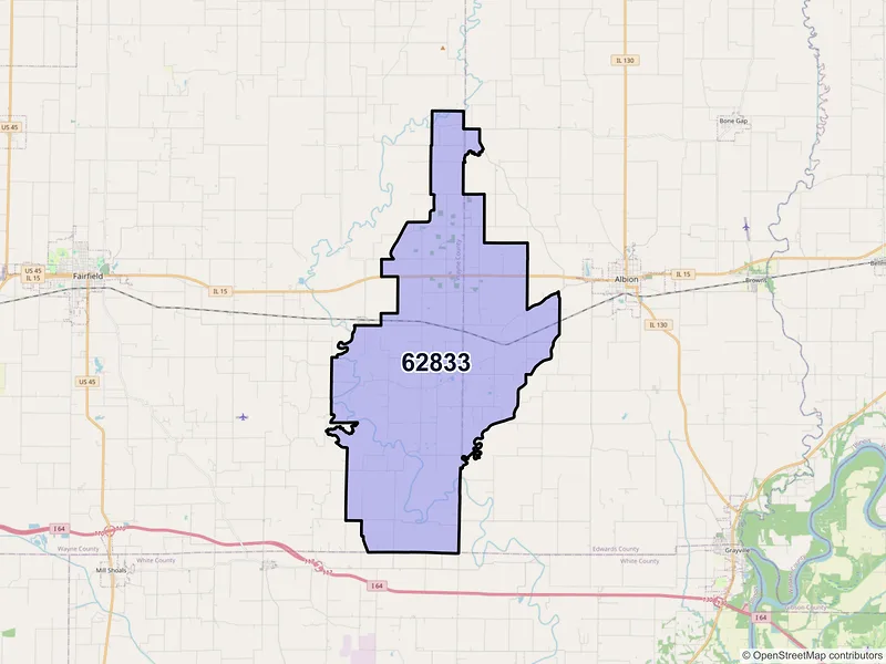 Map of Ellery, Illinois and ZIP codes