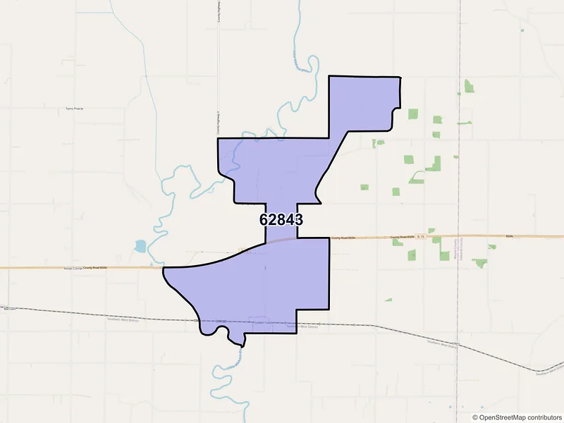 Map of ZIP Code 62843 — Golden Gate, IL