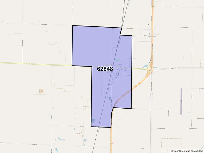 Map of Irvington, Illinois and ZIP codes