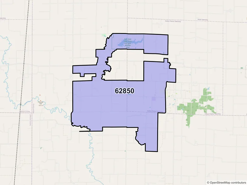 Map of ZIP Code 62850 — Johnsonville, IL