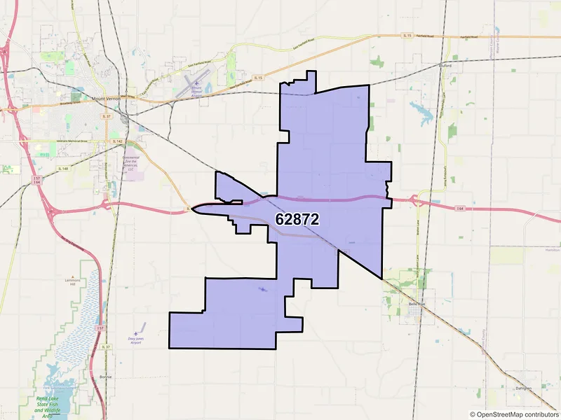 Map of ZIP Code 62872 — Opdyke, IL