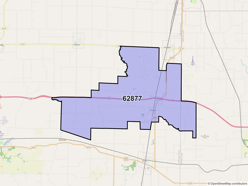 Map of ZIP Code 62877 — Richview, IL