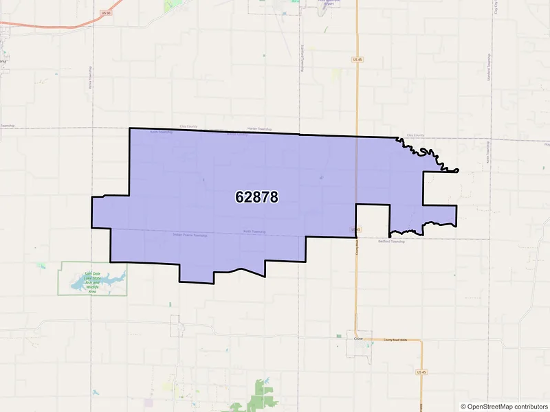Map of Rinard, Illinois and ZIP codes
