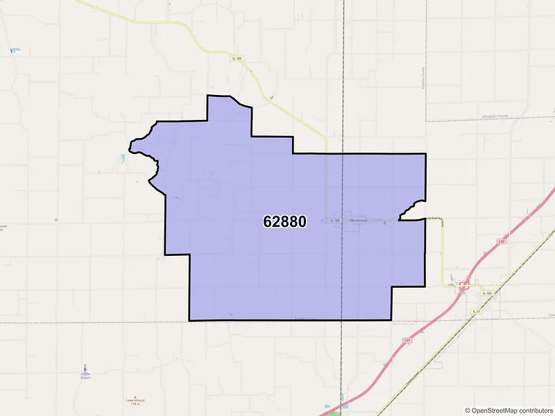 Map of ZIP Code 62880 — Saint Peter, IL