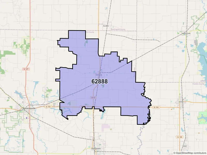 Map of Tamaroa, Illinois and ZIP codes