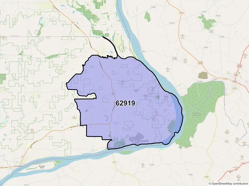 Map of Cave in Rock, Illinois and ZIP codes