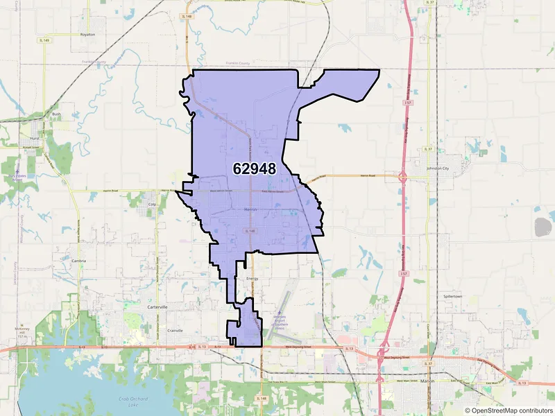 Map of ZIP Code 62948 — Herrin, IL