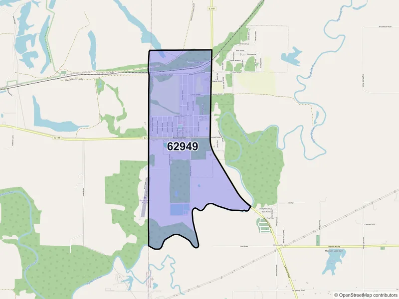 Map of Hurst, Illinois and ZIP codes