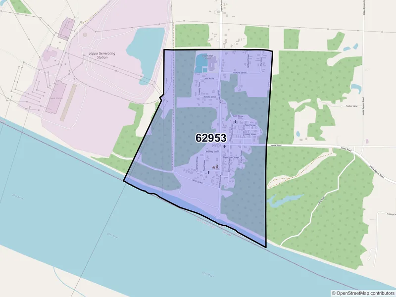 Map of Joppa, Illinois and ZIP codes