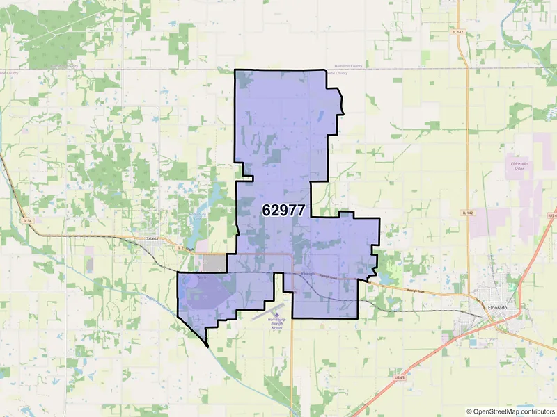 Map of ZIP Code 62977 — Raleigh, IL