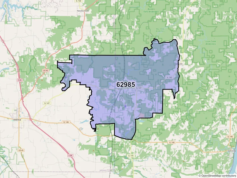 Map of ZIP Code 62985 — Simpson, IL