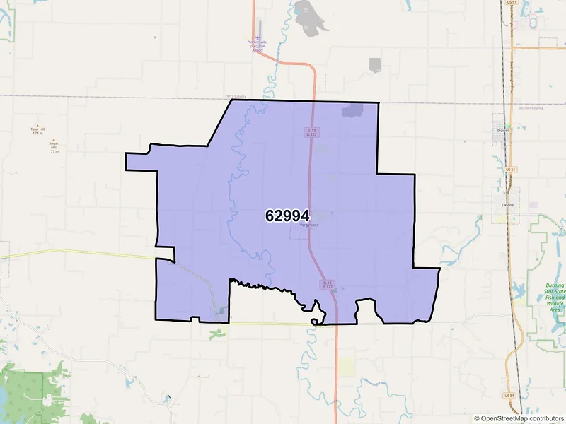 Map of Vergennes, Illinois and ZIP codes