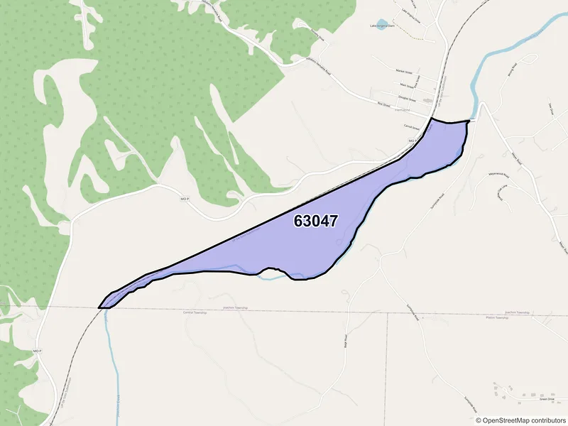 Map of Hematite, Missouri and ZIP codes