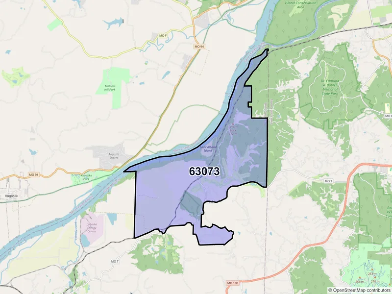 Map of Saint Albans, Missouri and ZIP codes