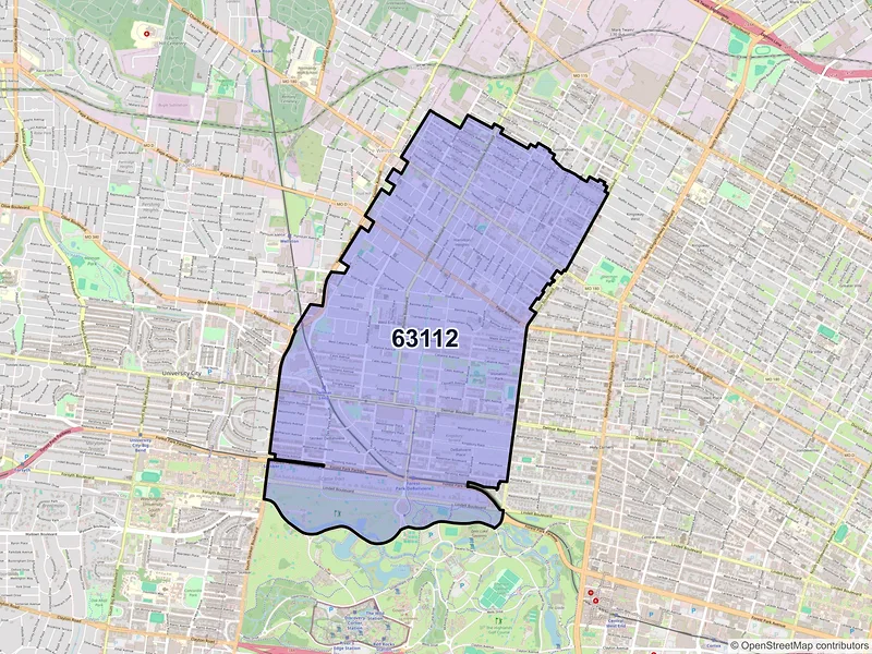 Map of ZIP Code 63112 — Saint Louis, MO