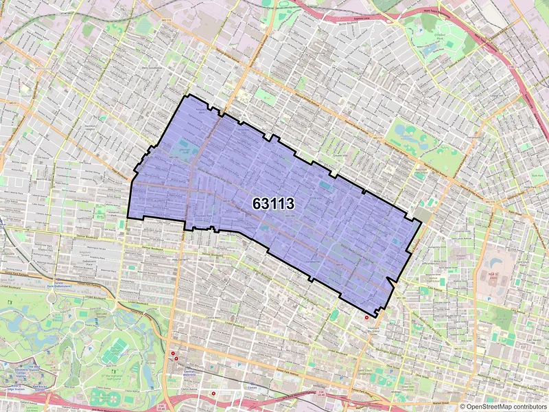 Map of ZIP Code 63113 — Saint Louis, MO