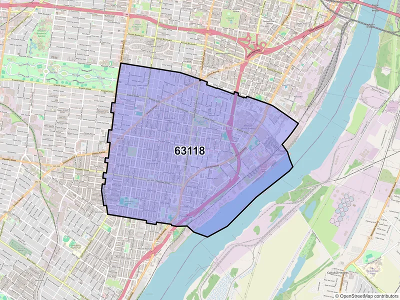 Map of ZIP Code 63118 — Saint Louis, MO
