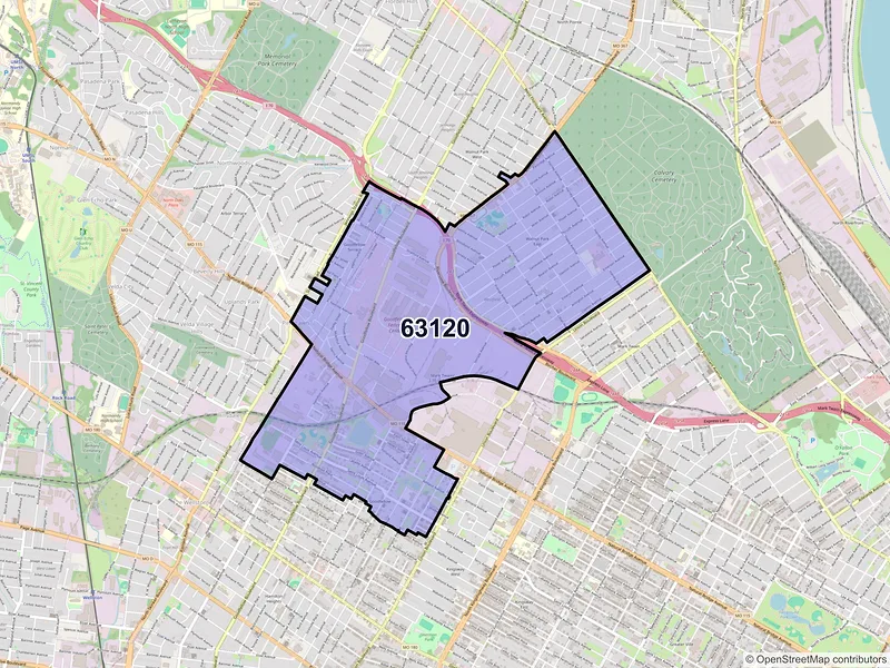 Map of ZIP Code 63120 — Saint Louis, MO