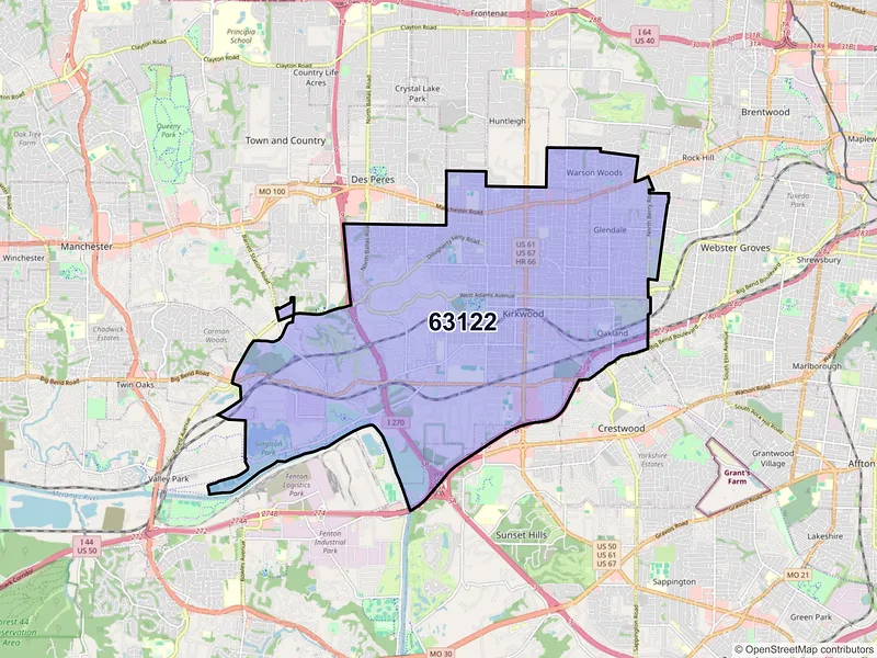 Map of ZIP Code 63122 — Saint Louis, MO