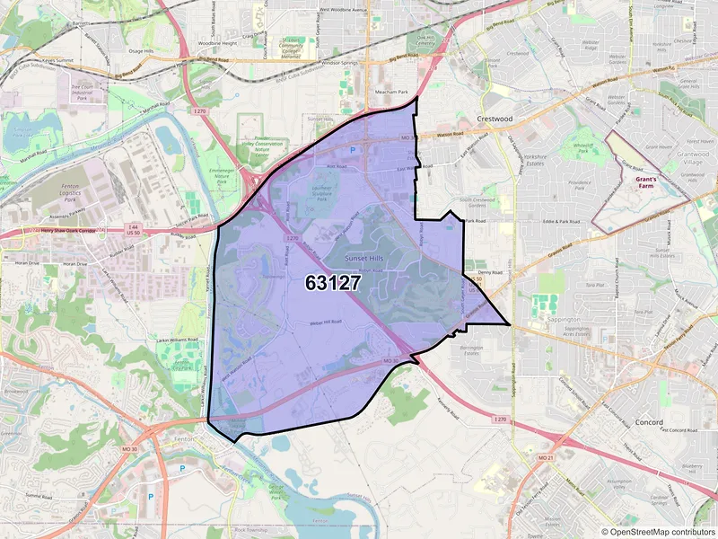 Map of ZIP Code 63127 — Saint Louis, MO