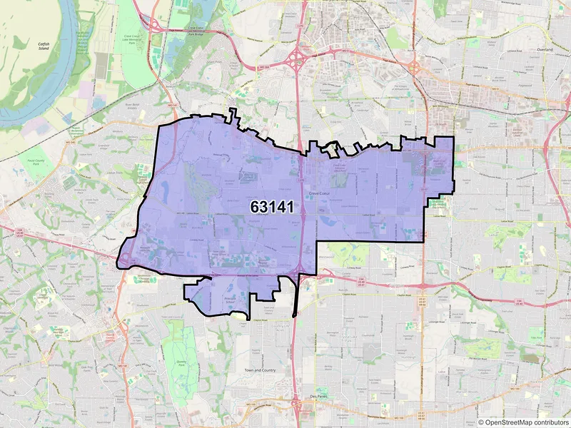 Map of ZIP Code 63141 — Saint Louis, MO