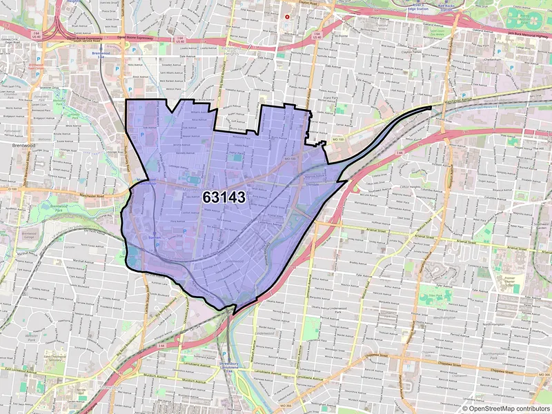 Map of ZIP Code 63143 — Saint Louis, MO