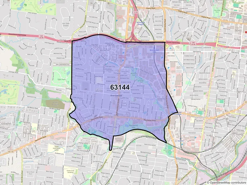 Map of ZIP Code 63144 — Saint Louis, MO