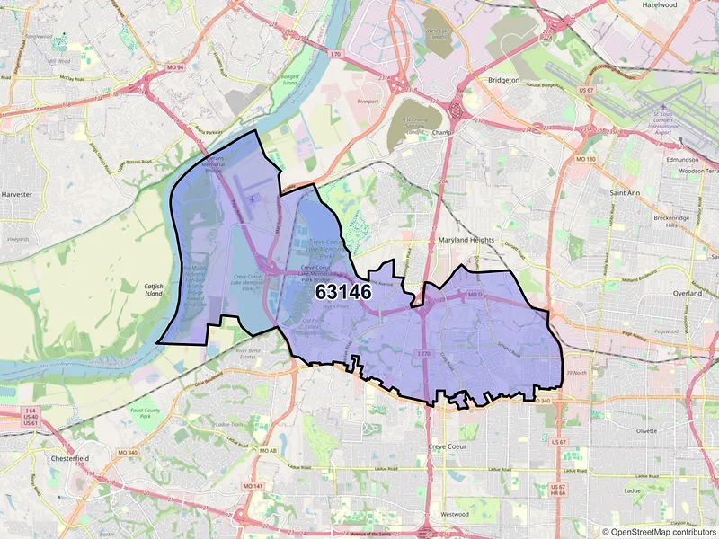Map of ZIP Code 63146 — Saint Louis, MO