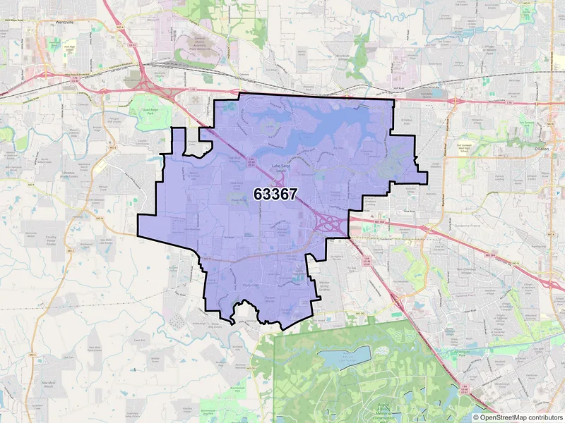 Map of ZIP Code 63367 — Lake Saint Louis, MO