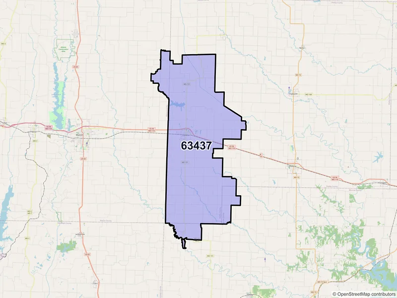 Map of Clarence, Missouri and ZIP codes