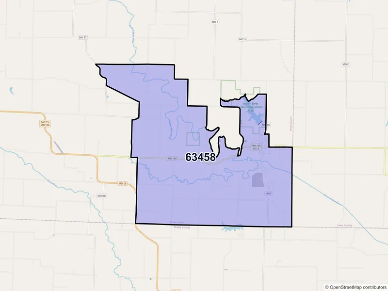 Map of Newark, Missouri and ZIP codes