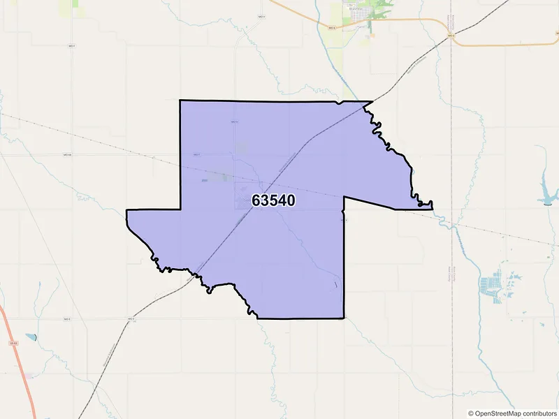 Map of ZIP Code 63540 — Gibbs, MO