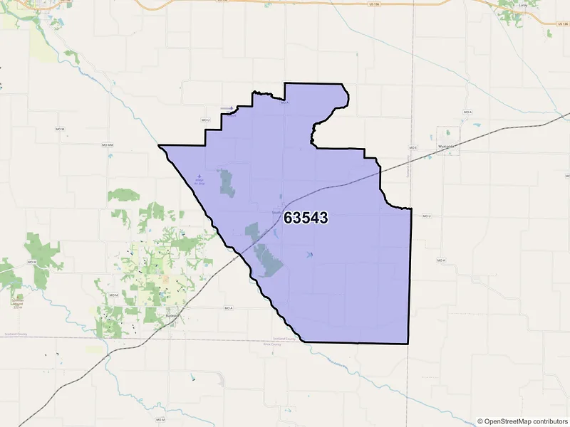 Map of ZIP Code 63543 — Gorin, MO