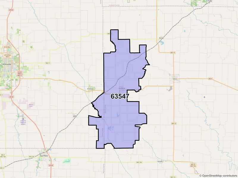 Map of ZIP Code 63547 — Hurdland, MO