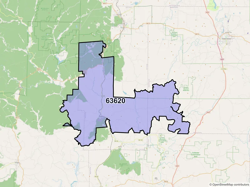 Map of ZIP Code 63620 — Annapolis, MO