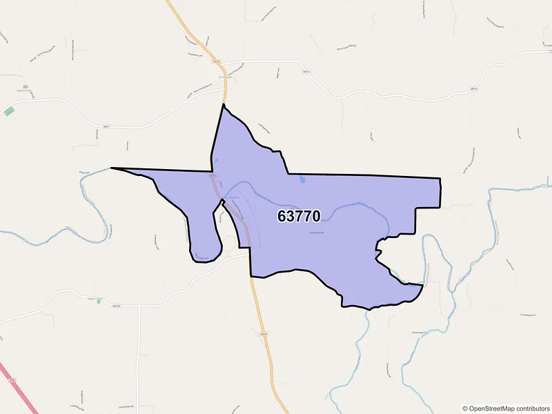 Map of ZIP Code 63770 — Old Appleton, MO