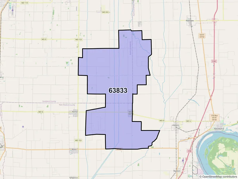 Map of Catron, Missouri and ZIP codes