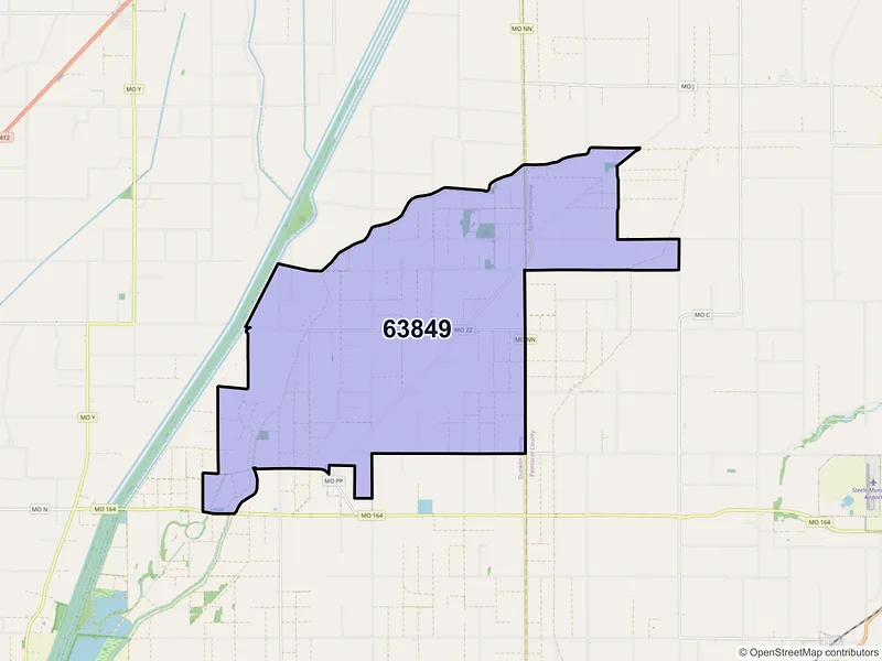 Map of Gobler, Missouri and ZIP codes