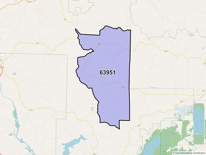 Map of Lowndes, Missouri and ZIP codes