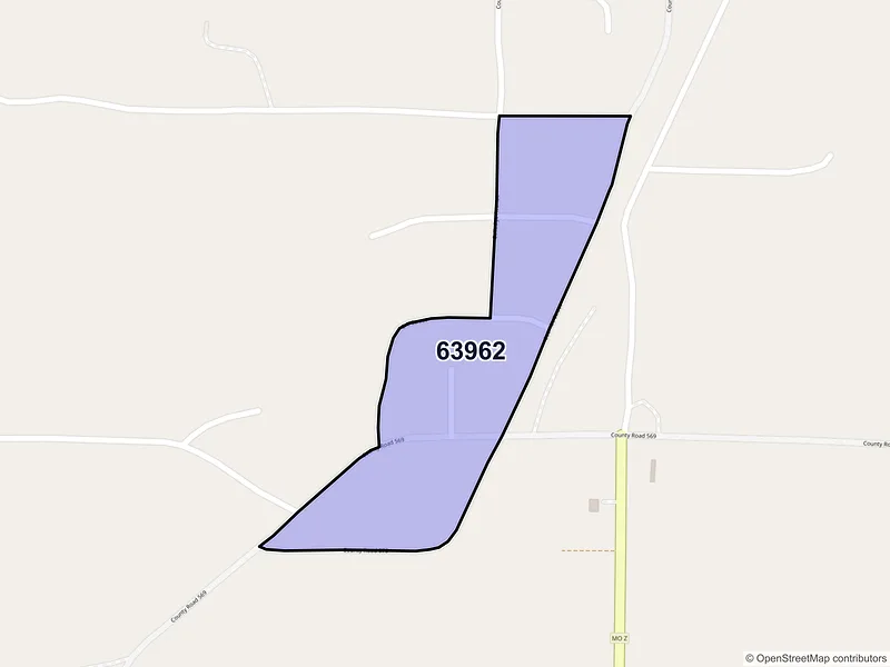 Map of Rombauer, Missouri and ZIP codes
