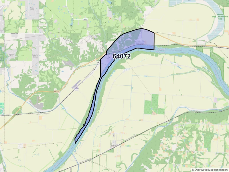 Map of Missouri City, Missouri and ZIP codes