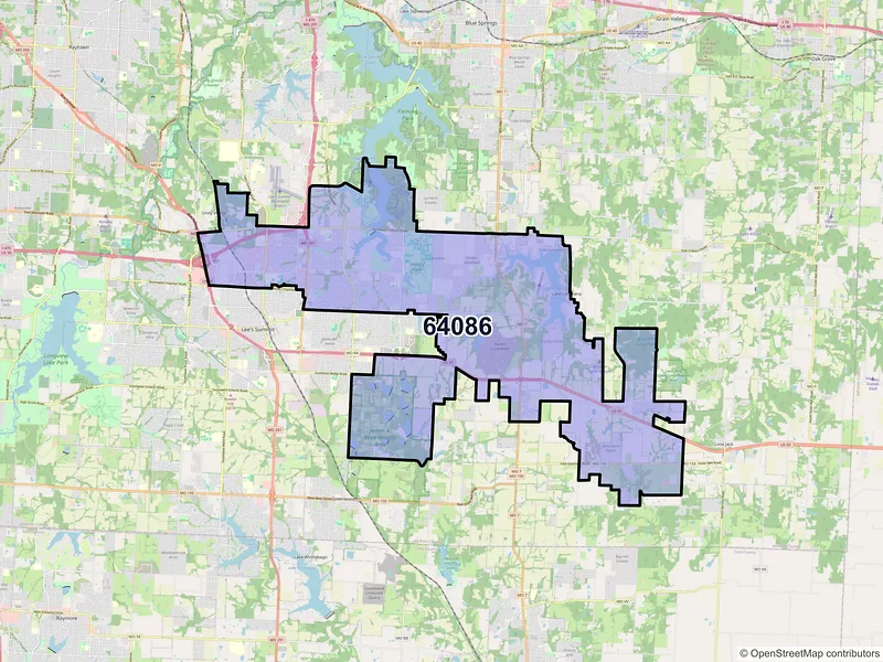 Map of ZIP Code 64086 — Lees Summit, MO