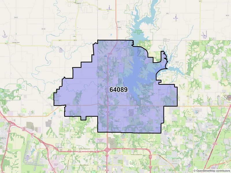 Map of ZIP Code 64089 — Smithville, MO