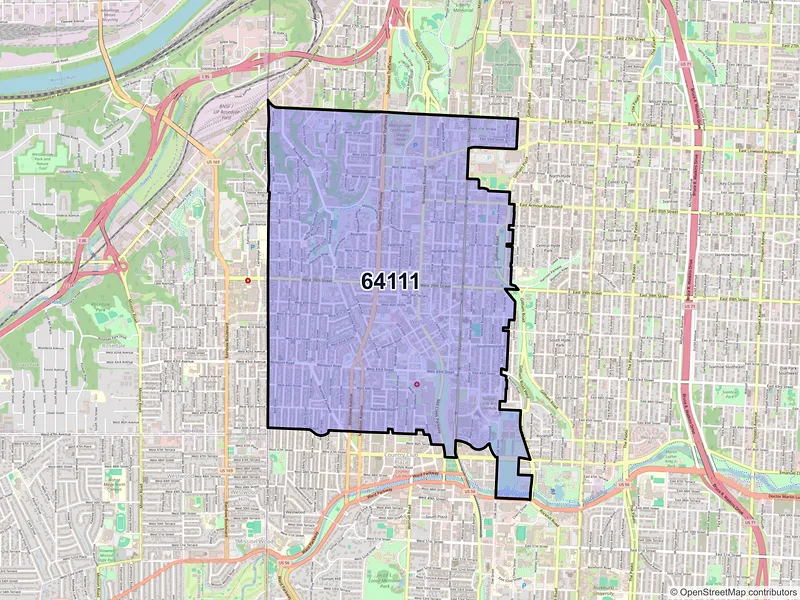 Map of ZIP Code 64111 — Kansas City, MO