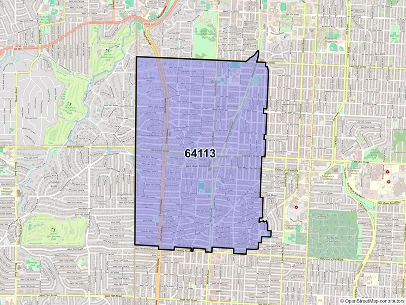 Map of ZIP Code 64113 — Kansas City, MO