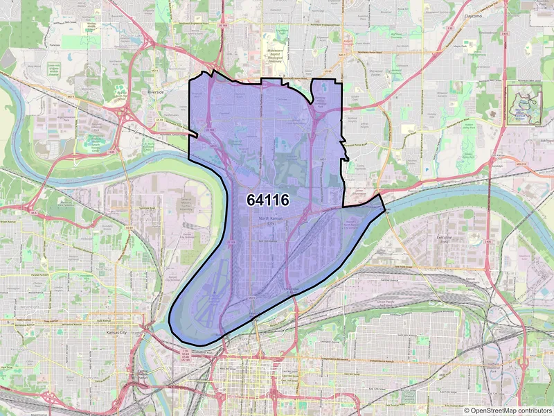 Map of ZIP Code 64116 — Kansas City, MO