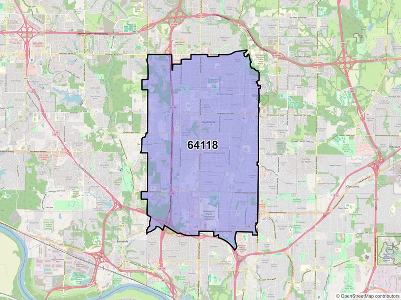 Map of ZIP Code 64118 — Kansas City, MO