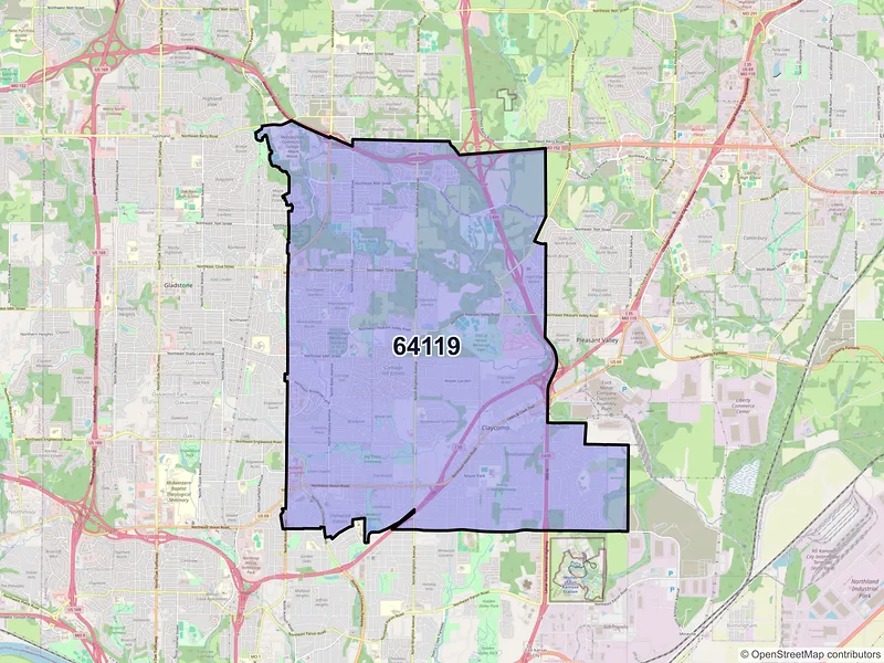 Map of ZIP Code 64119 — Kansas City, MO