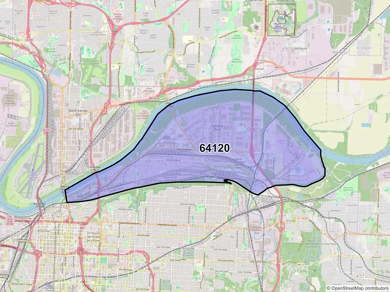 Map of ZIP Code 64120 — Kansas City, MO