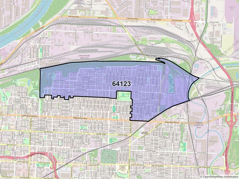 Map of ZIP Code 64123 — Kansas City, MO
